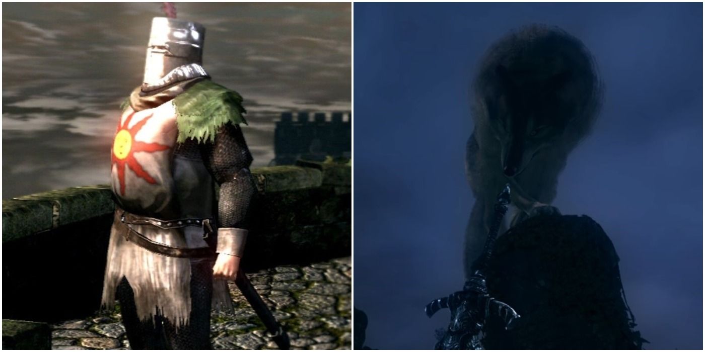 Solaire and Sif Split Image Dark Souls