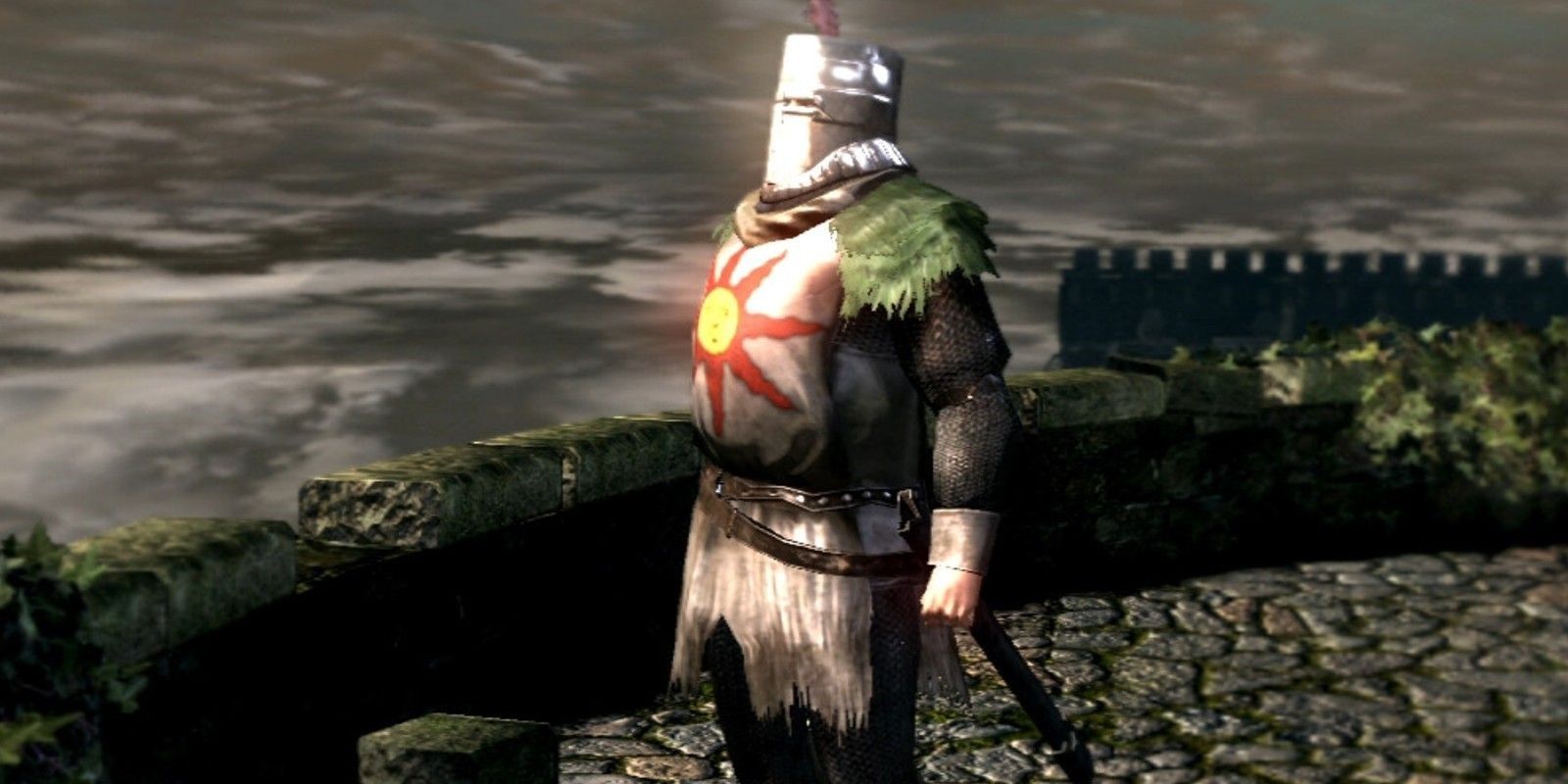 Solaire looks at the sun Dark Souls