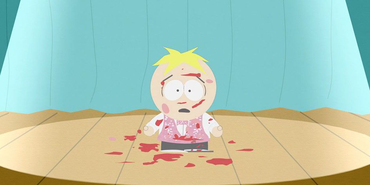 Butters covered in blood after accidentally killing several people