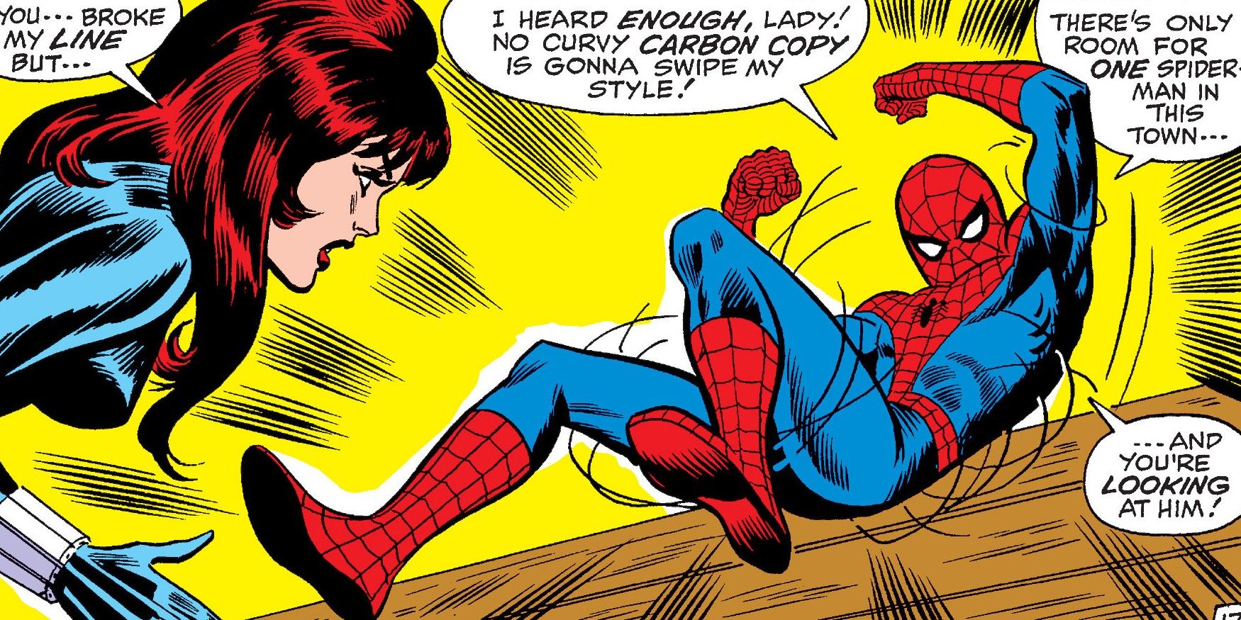 Spider-Man Revealing his true power to Black Widow in 1970's Amazing Spider-Man #86