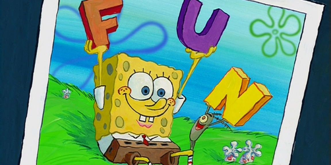 Spongebob teaching Plankton what fun is