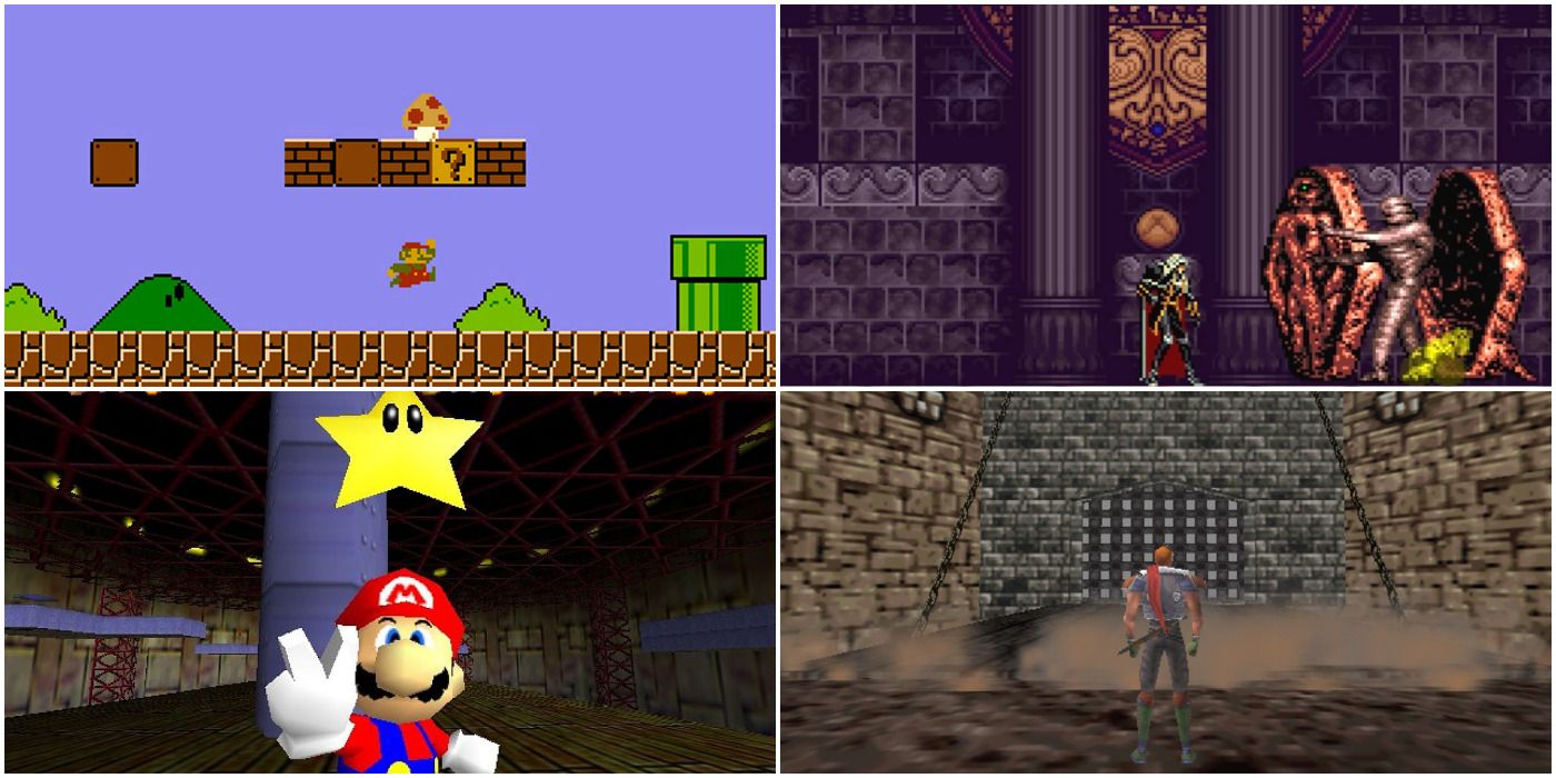 Super Mario Bros, Super Mario 64, Castlevania Symphony Of The Night, Castlevania 64 Screenshots
