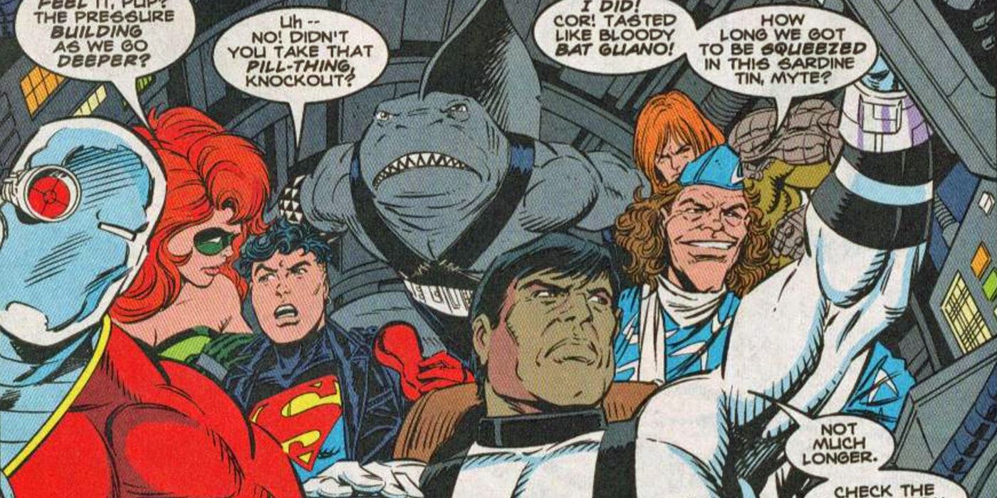 Superboy and the Suicide Squad on an underwater mission