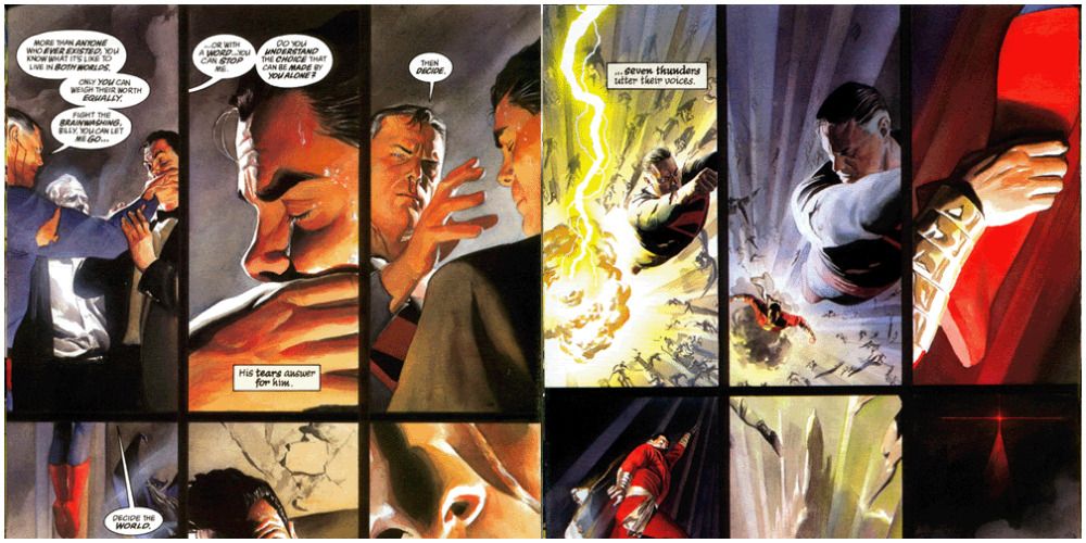 Superman And Captain Marvel Talking In Kingdom Come