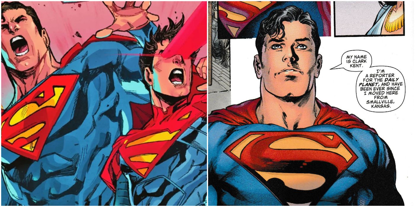Superman and Jon and Supermna revealing his identity