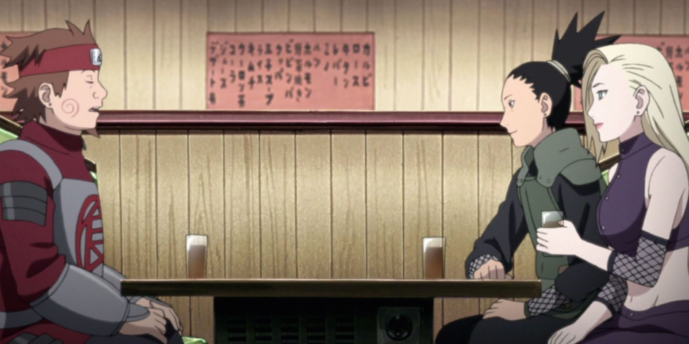 Team Asuma dines together during Naruto Shippuden