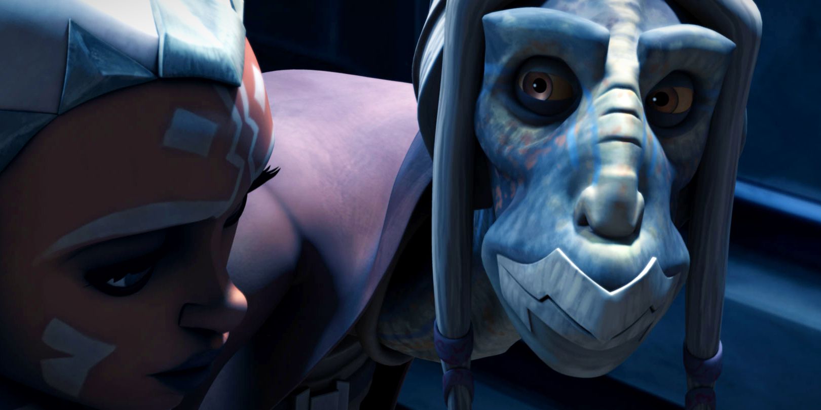 Maître Jedi Tera Sinube et Ahsoka dans Star Wars : The Clone Wars