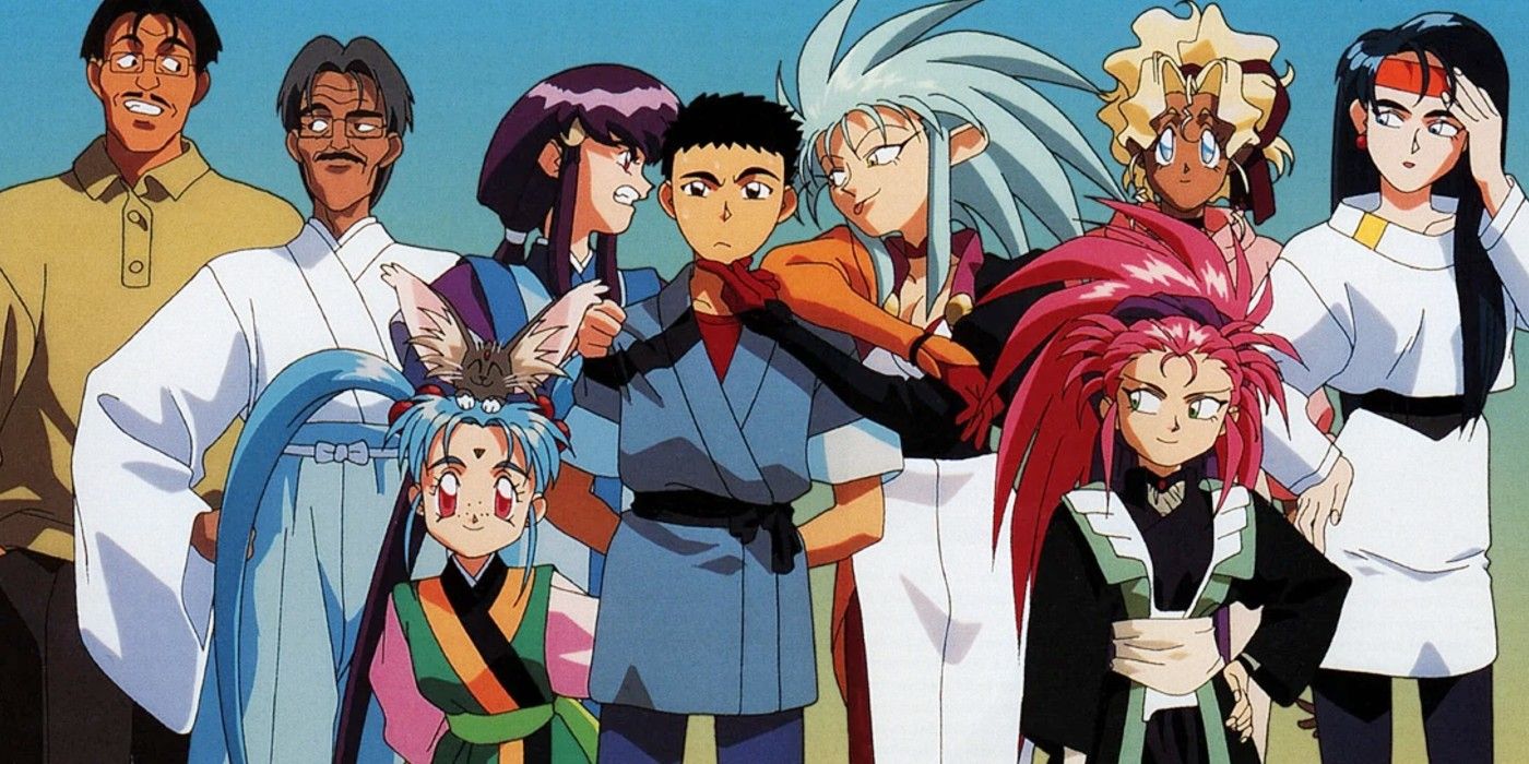 Tenchi and the cast of Tenchi Universe squabble together.