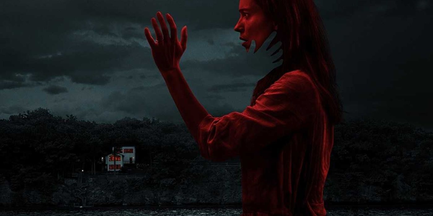 Rebecca Hall caresses a ghost on the poster for The Night House