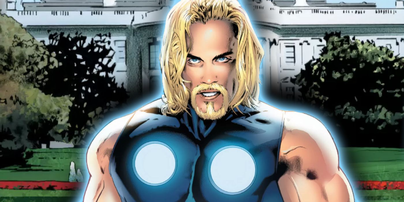 Thor stands in front of the White House in Marvel Comics