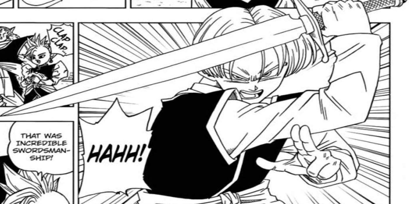 Future Trunks trains with the Z Sword in the Dragon Ball Super manga