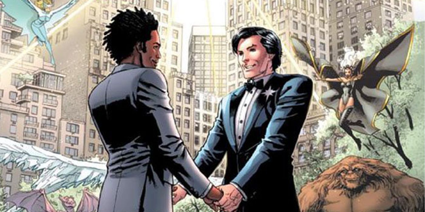 X-Mens Northstar and Kyle Marry from Marvel Comics