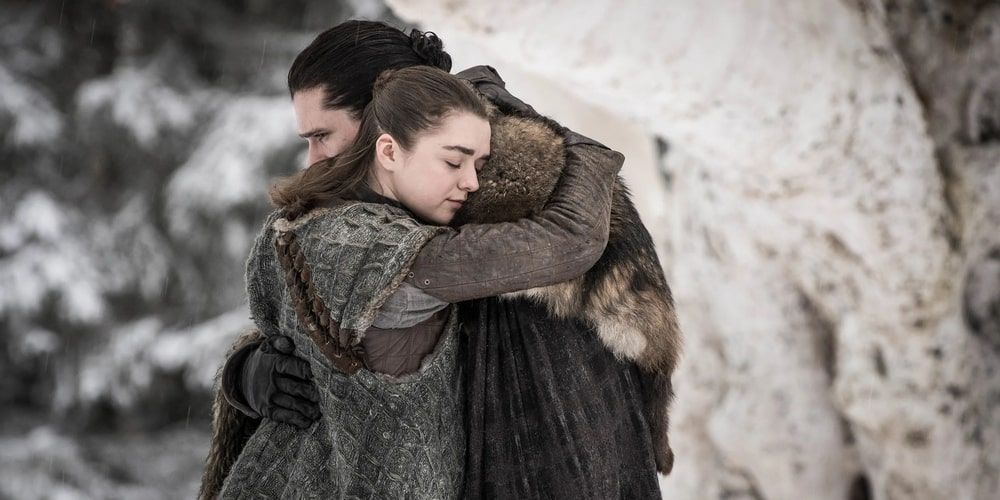 Arya Stark and Jon Snow embrace Game of Thrones show