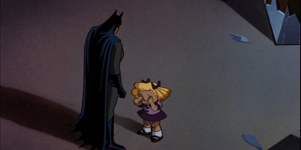 Babydoll sobbling with Batman the Animated Series