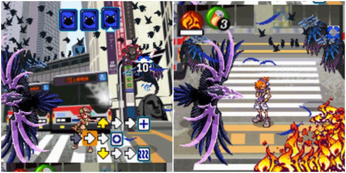 DS battle in the world ends with you on the gameboy advance
