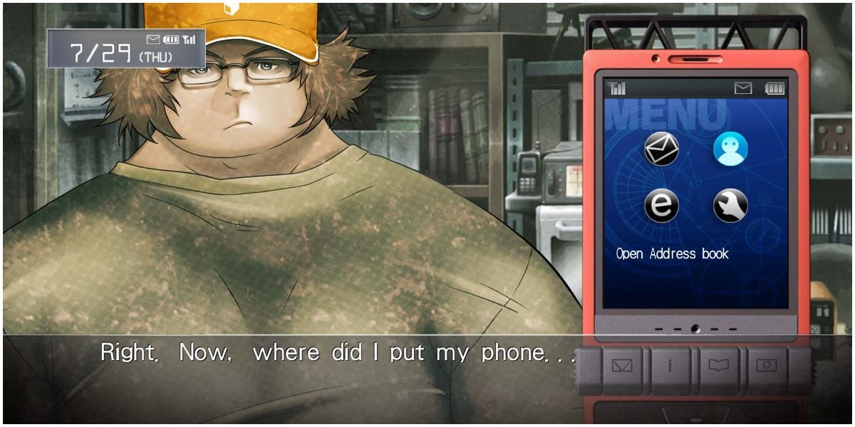 daru from steins;gate and rintaro okabes cell phone