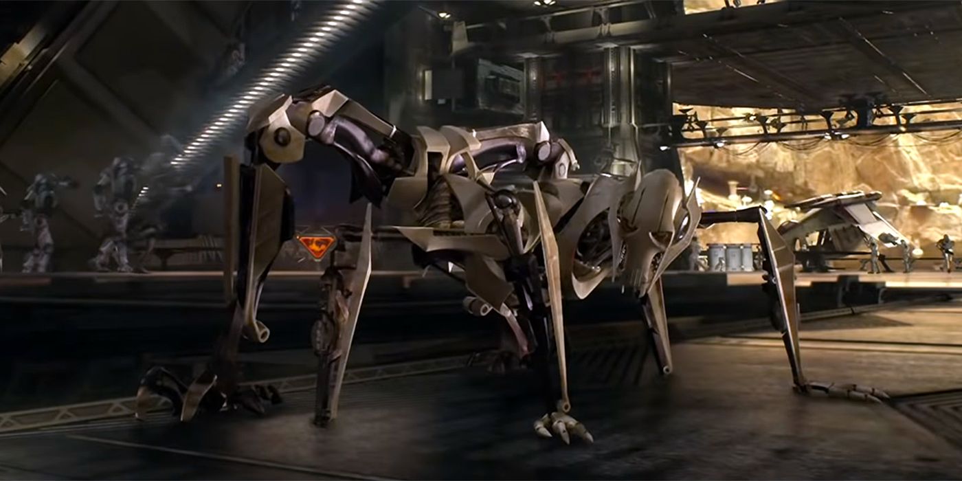 General Grievous spider-crawls in Star Wars: Revenge of the Sith