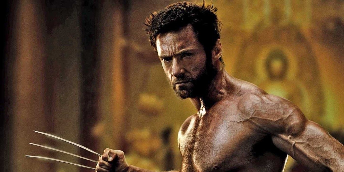 Wolverine menacingly looks on during a scene in X-Men