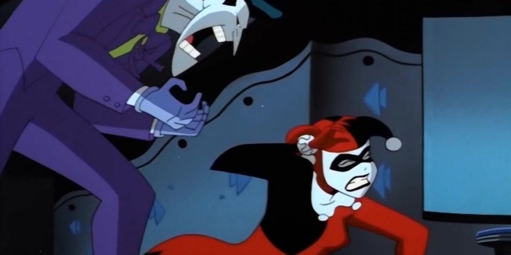 The Joker assaults Harley Quinn Batman the Animated Series