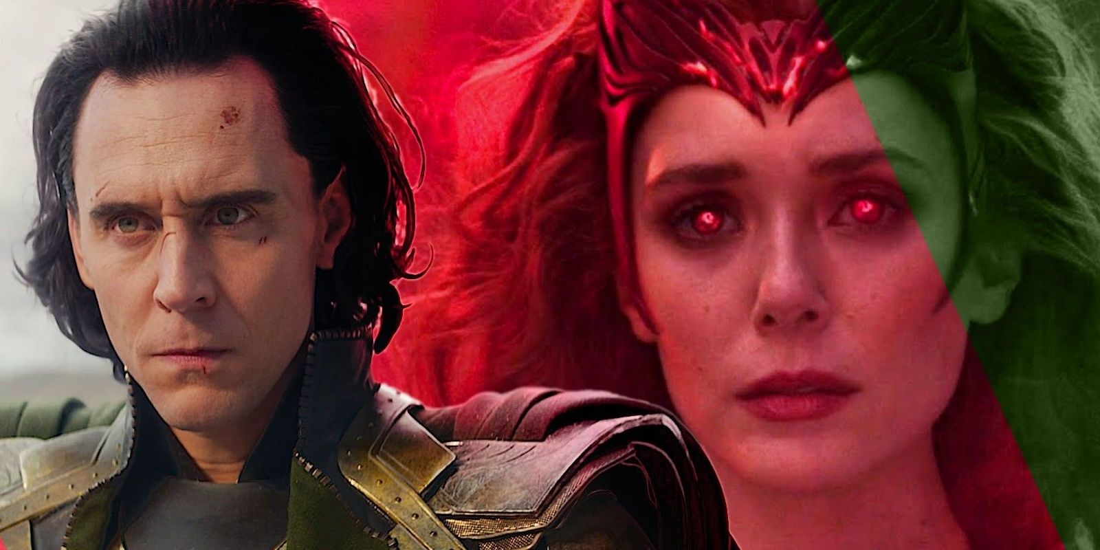 Loki from his series next to Wanda from her series