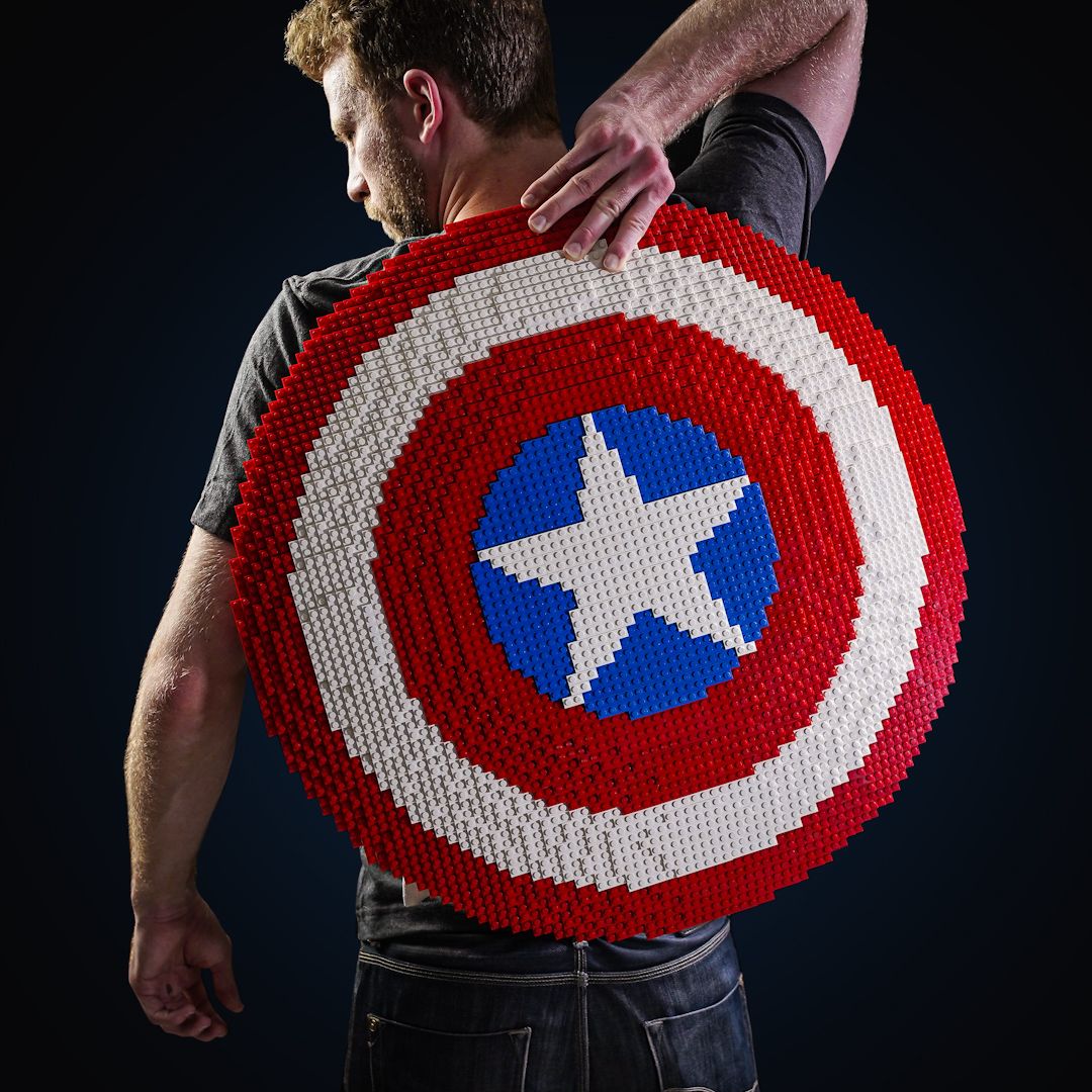 marvel captain america lego bricks shield back