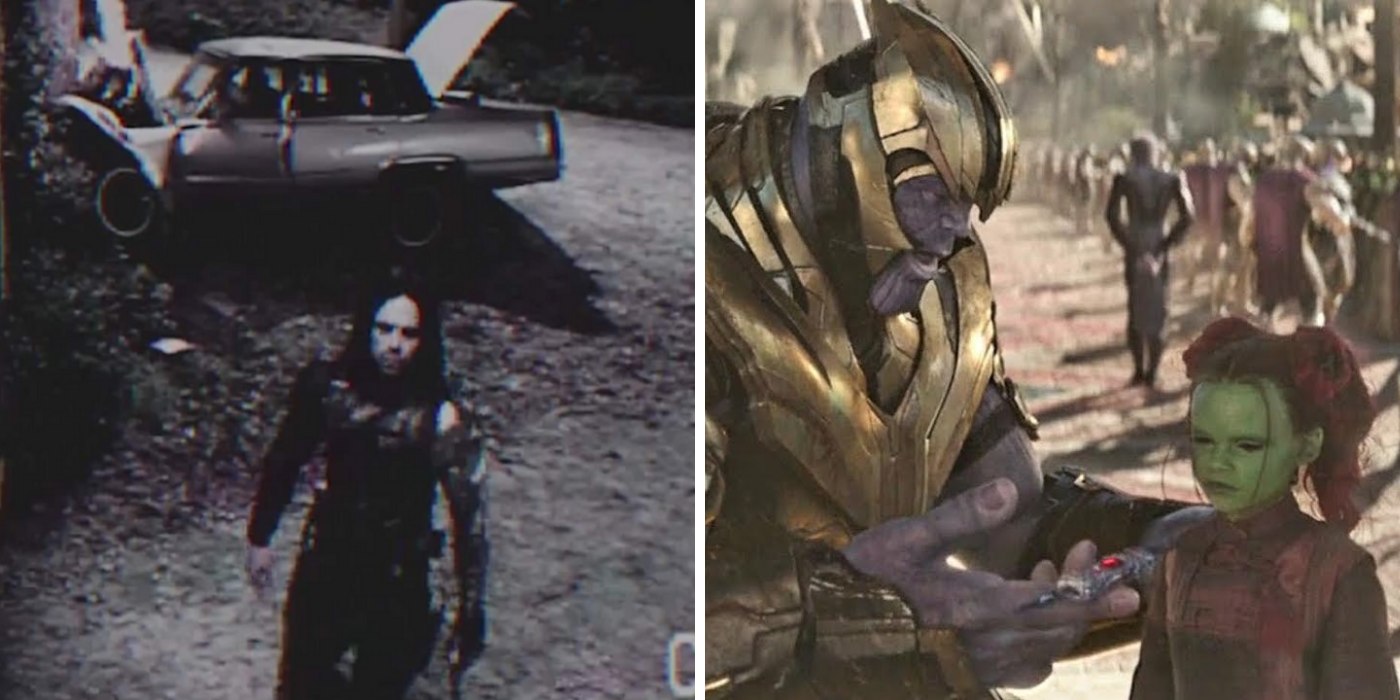 Bucky Barnes killing Tony's parents & child Gamora with Thanos