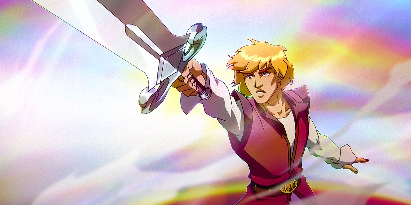 Prince Adam transforms into He-Man in Masters of the Universe: Revelation