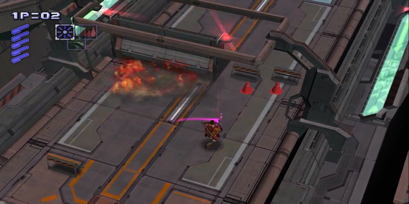 The player clears a level in Neo Contra