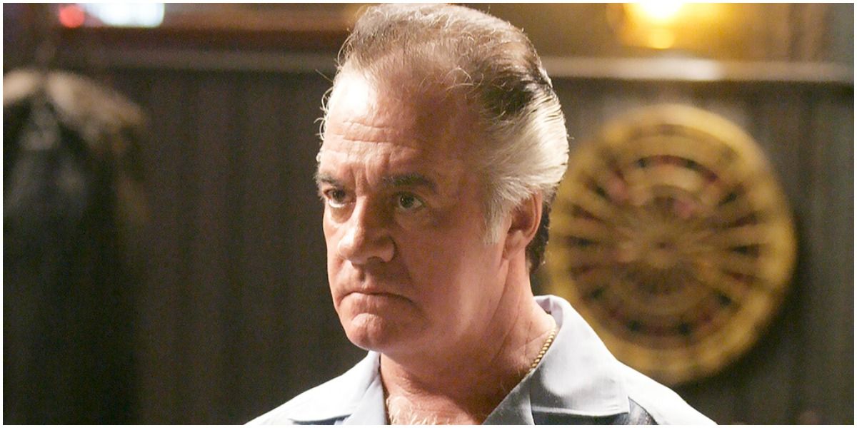 Paulie Walnuts looks determined in The Sopranos