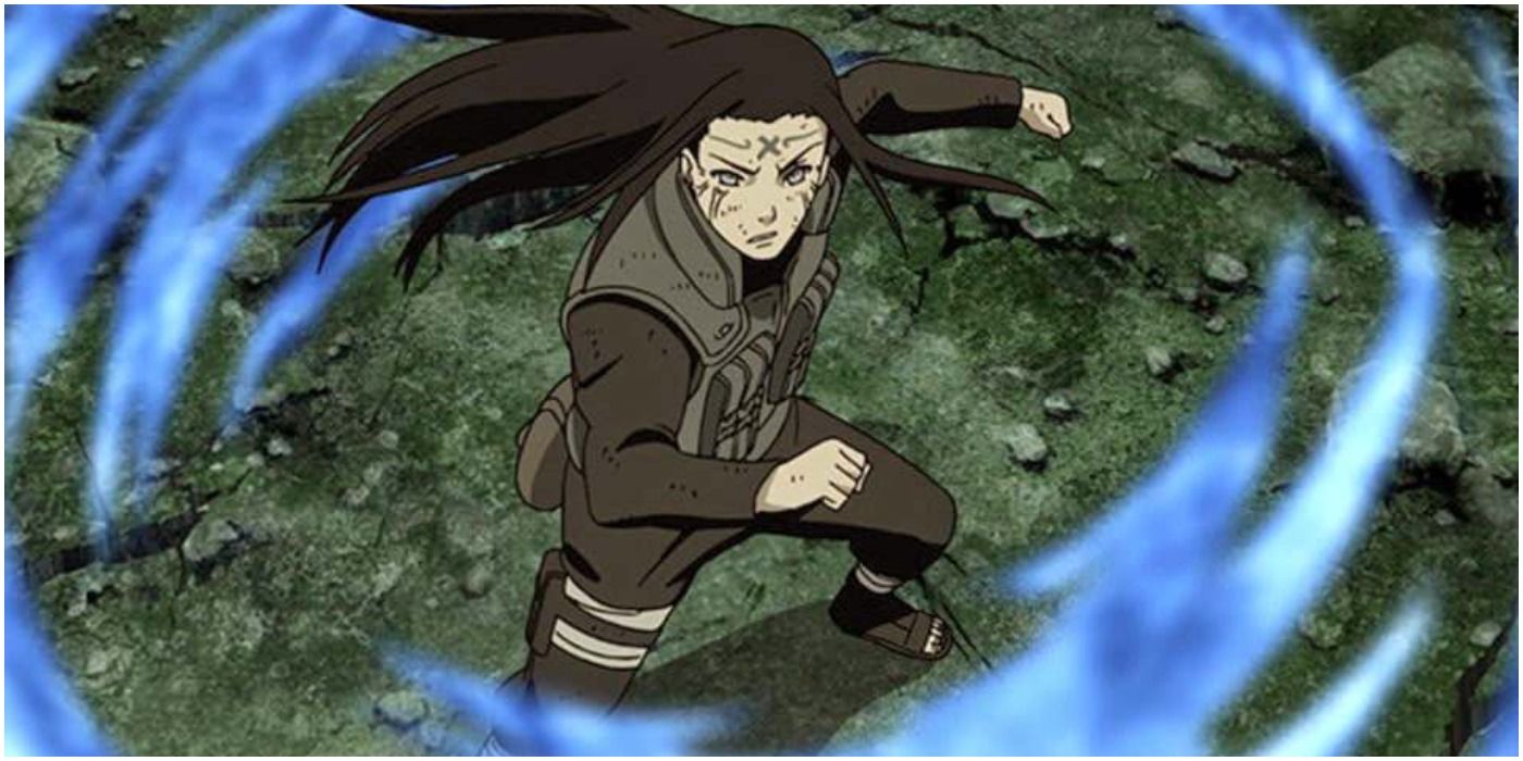Neji Using His Rotation in Naruto
