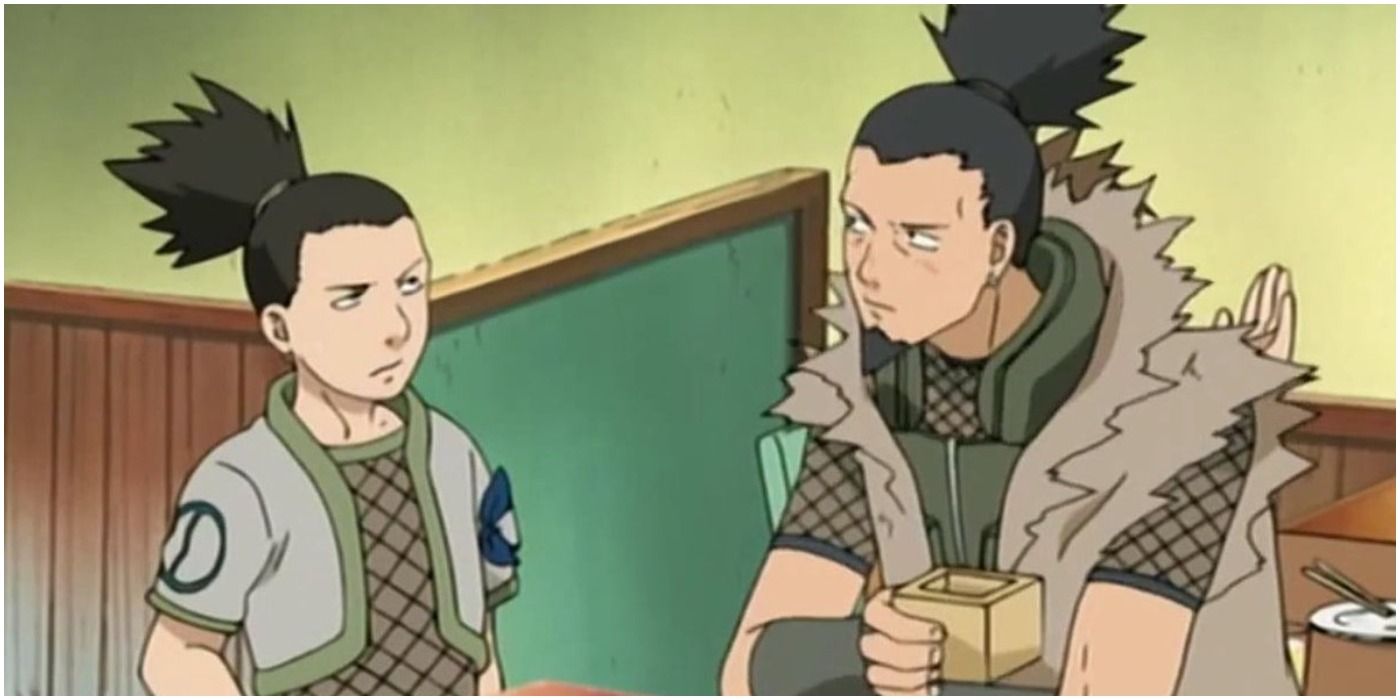 Shikamaru talks with Shikaku in Naruto