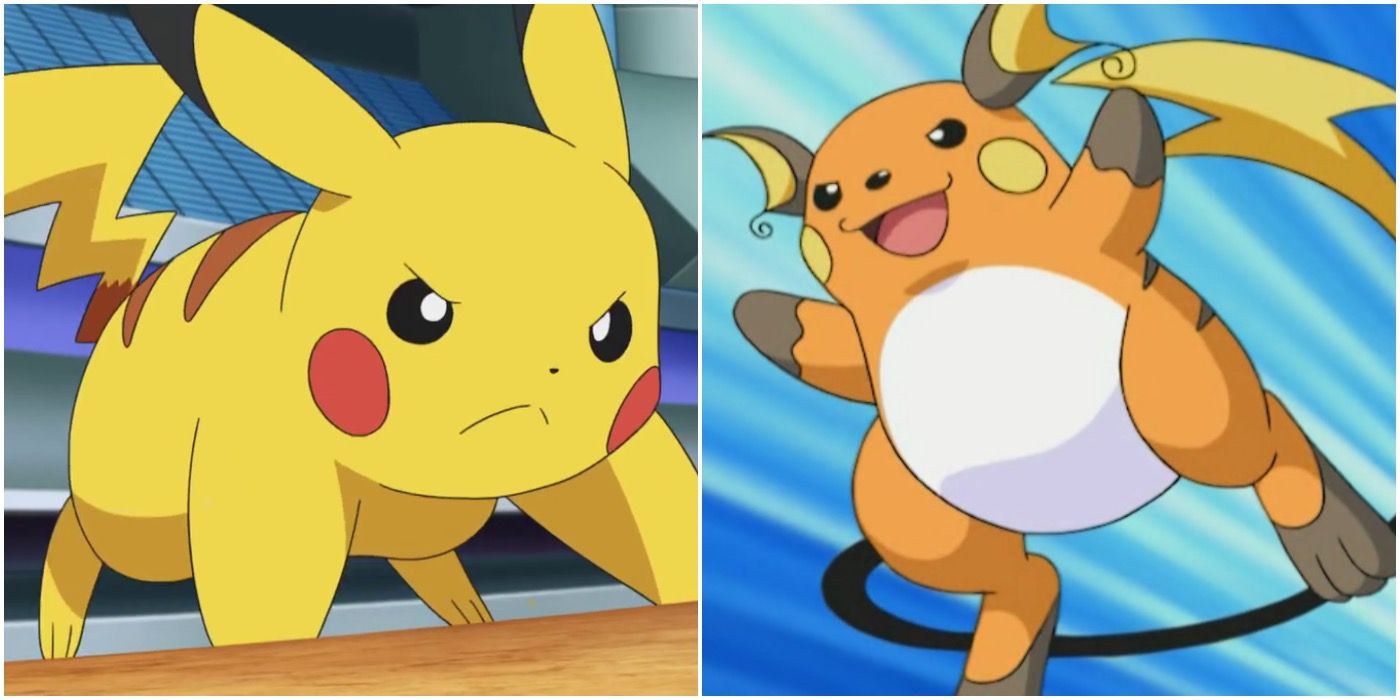 Pokemon pikachu angry raichu happy