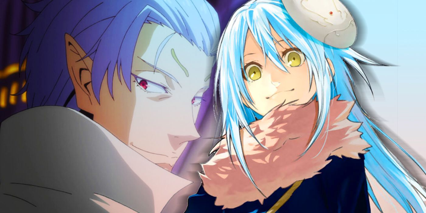 rimuru in front of clayman from reincarnated as slime