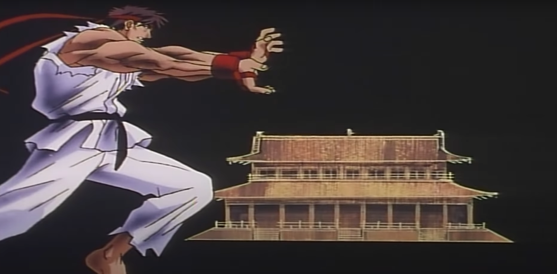 A screencap of Ryu from the rare 