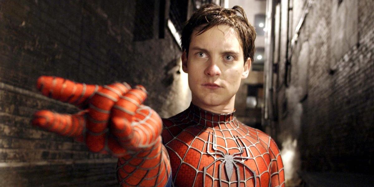 Toby McGuire discovering his webshooters in Spider-Man.