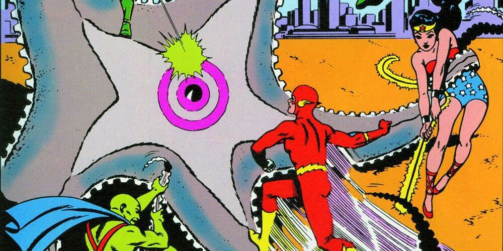 First appearance of Starro the conqueror vs Flash, Martian Manhunter and Wonder Woman