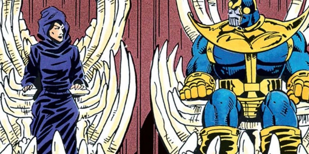 Thanos And Lady Death Sit On Thrones Made Of Bones In Infinity Gauntlet