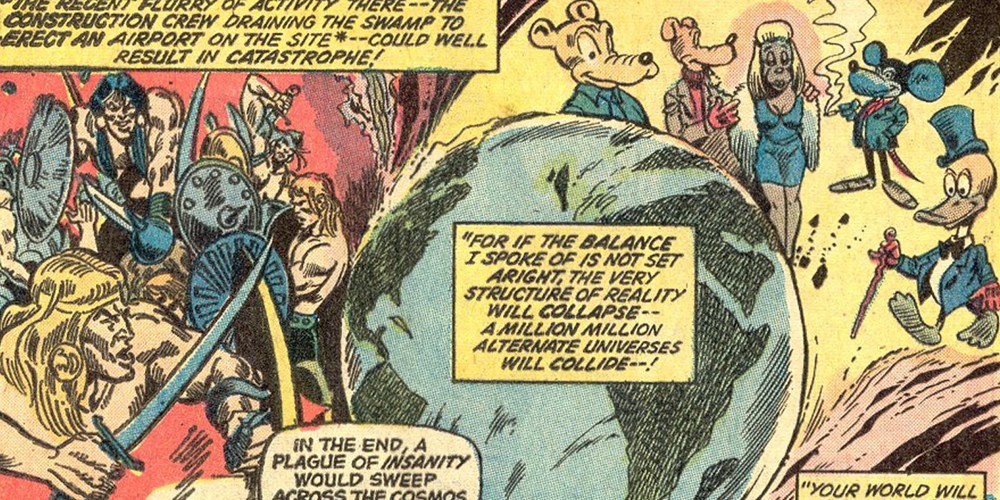 Howard the Duck gets pulled into Man-Thing's reality
