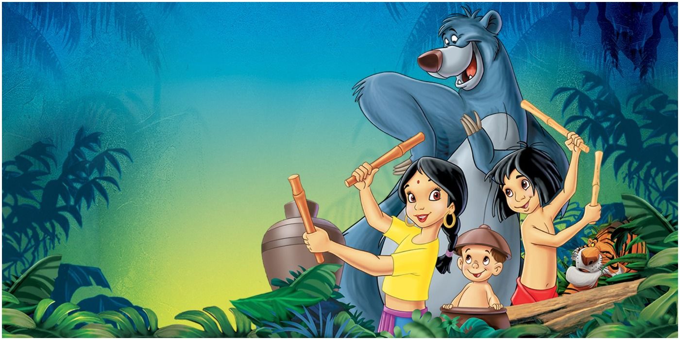 Characters play drums in The Jungle Book 2.