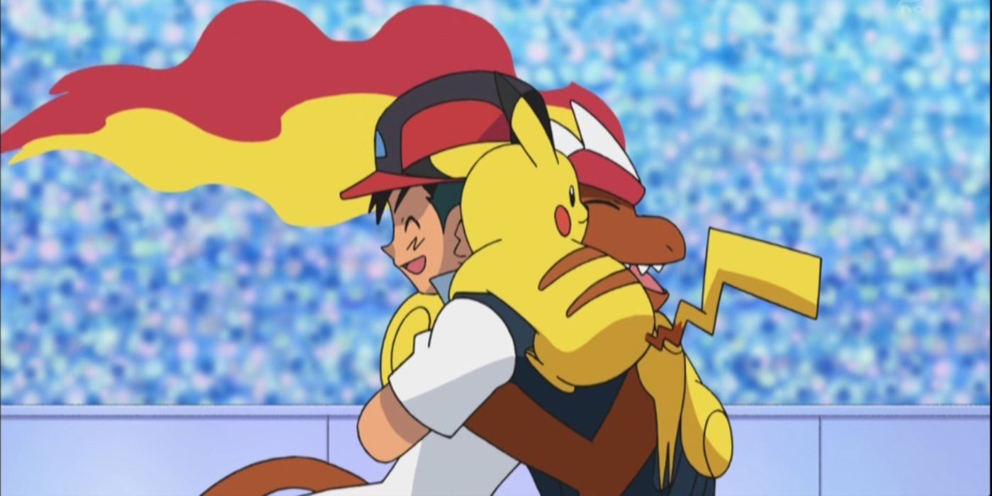 Pokemon ash infernape pikachu group hug