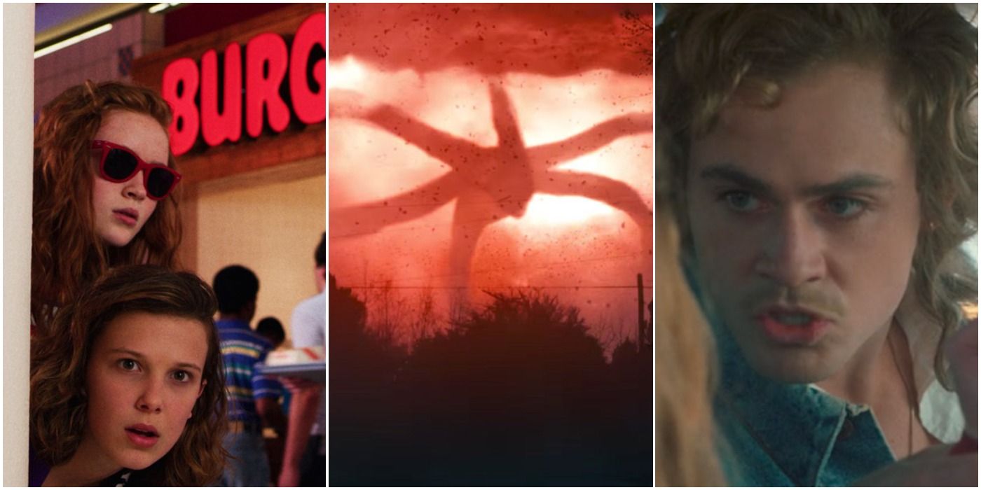 Max and Eleven, the Mind Flayer, and Billy in Stranger Things header collage