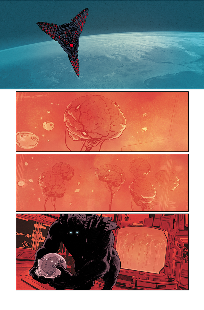 Image 3 of unlettered Superman and the Authority #3 preview, by Grant Morrison and Mikel Janin.