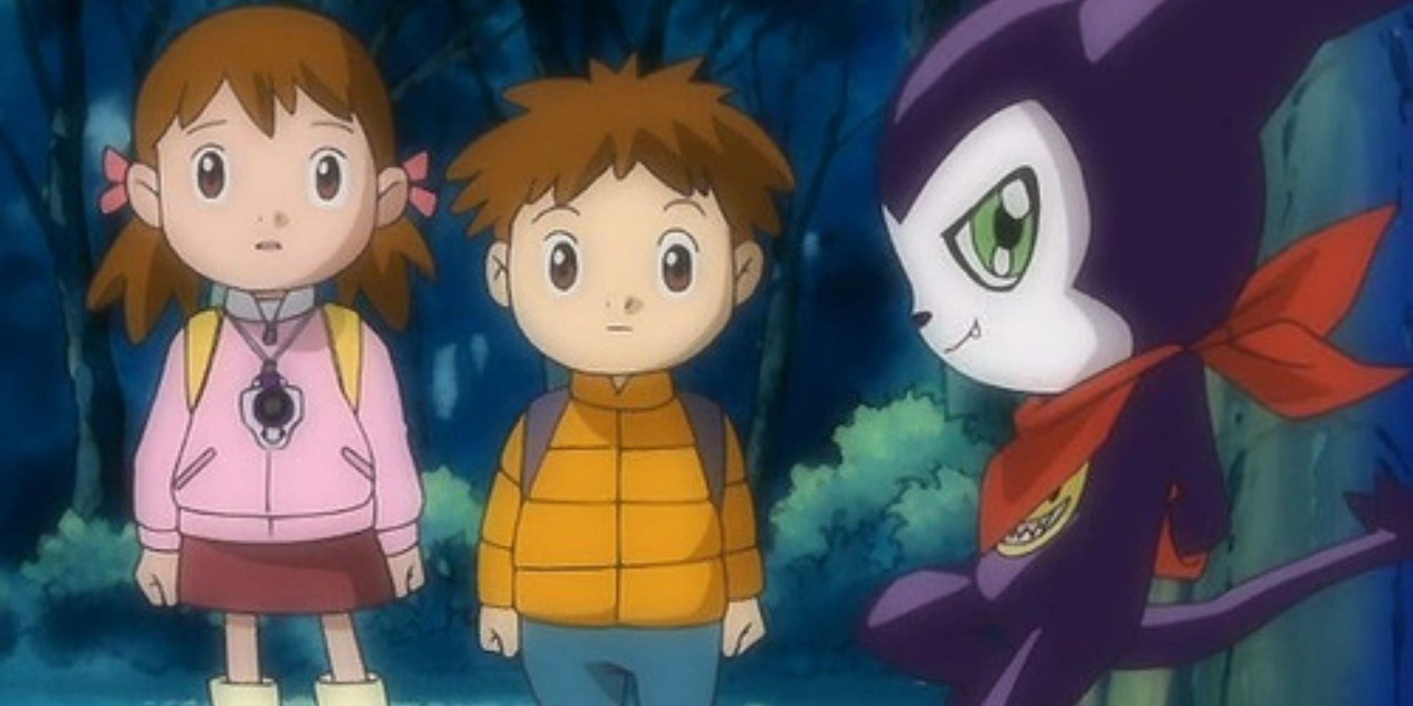 Anime Ai and Mako and Impmon - Digimon Tamers