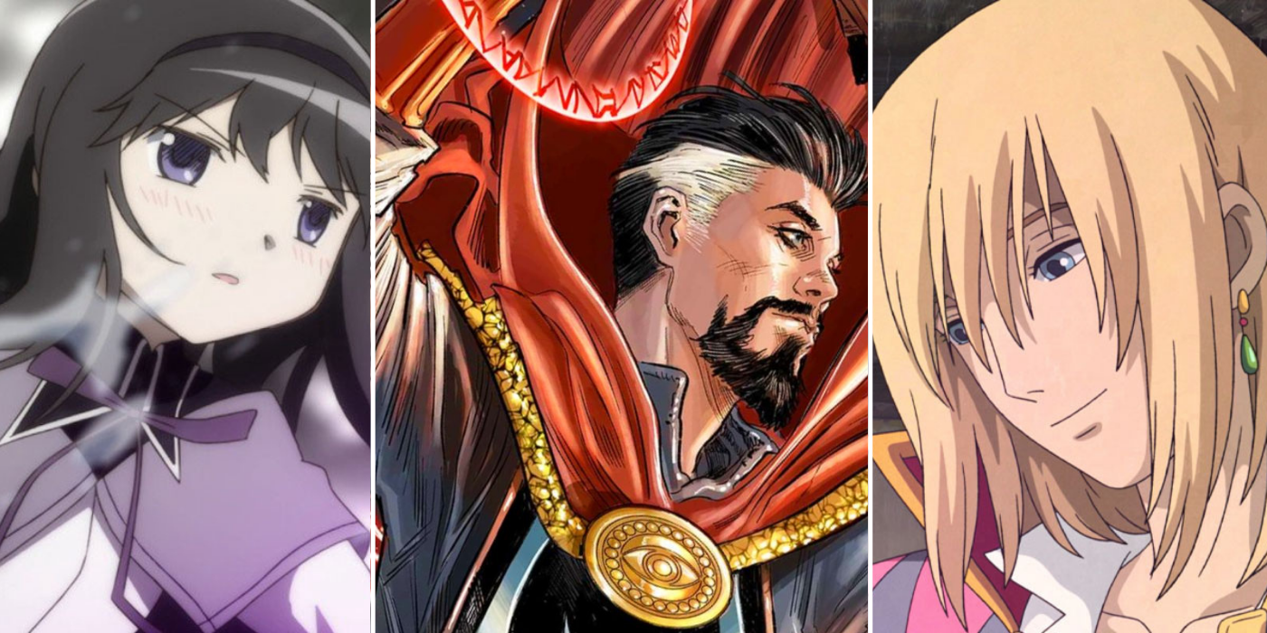 Anime mages and Marvels Dr. Strange Homura Akemi from Puella Magi Madoka Magica and Howl Pendragon from Howls Moving Castle