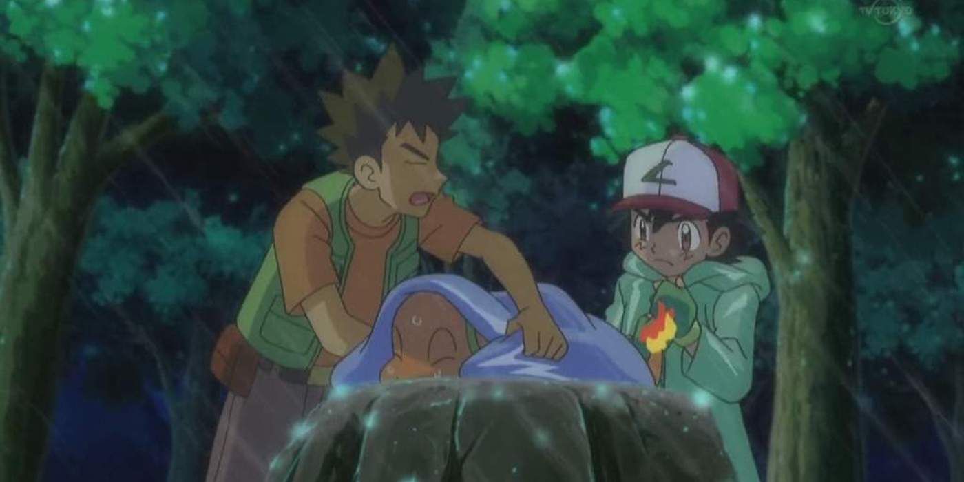 Ash and Brock save Charmander in Pokemon