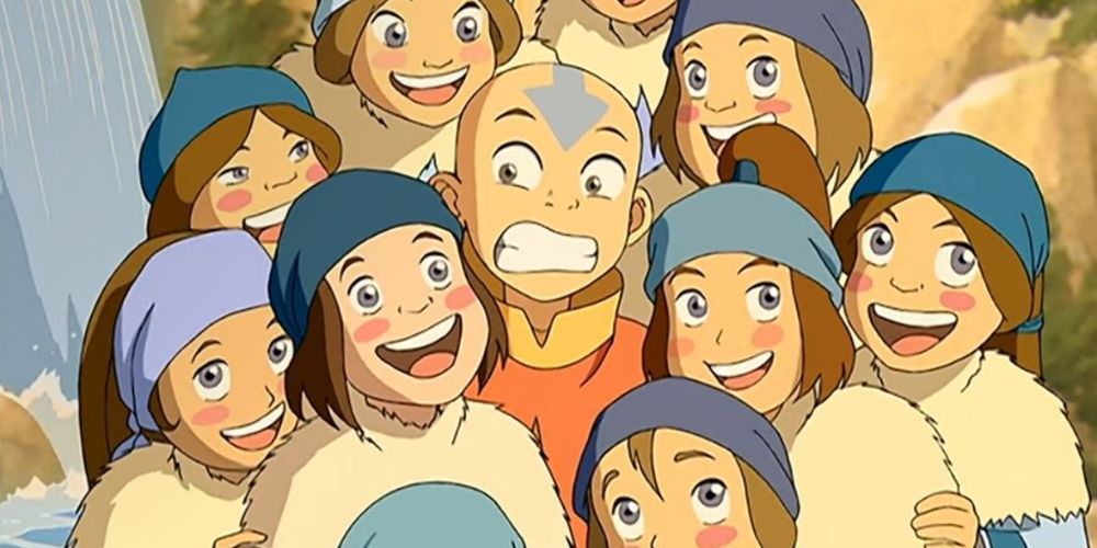 Avatar Aang With Kyoshi Girls