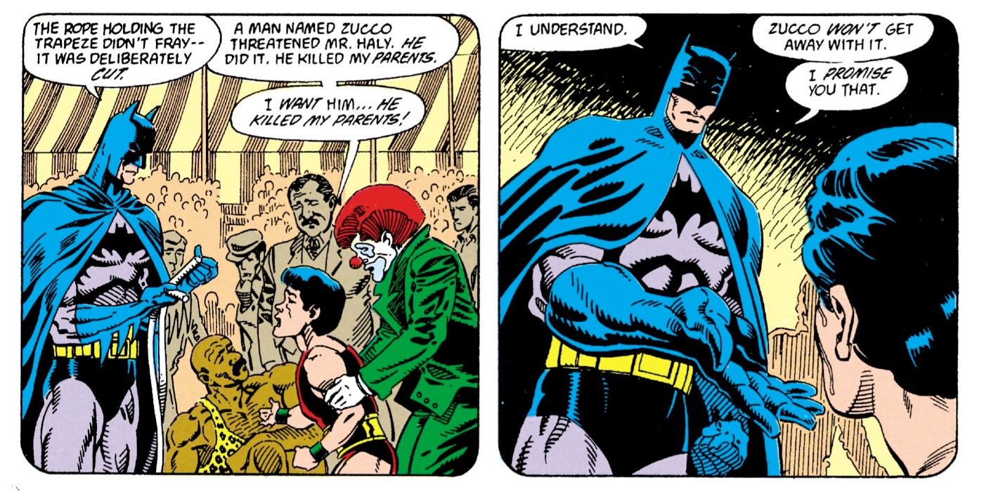 Batman 436 Year 3 Tim Drake first apperance Batman comforts Dick Grayson Haly's circus
