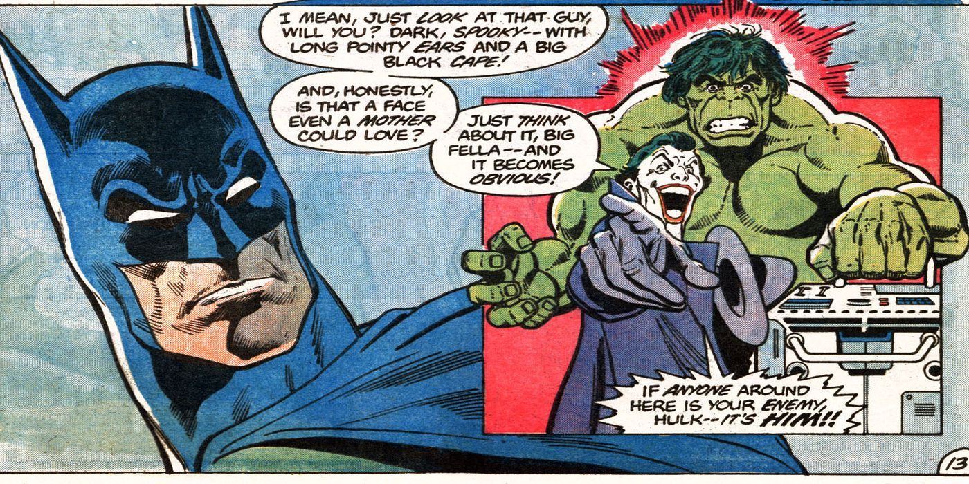 Batman, Joker, Hulk fighting