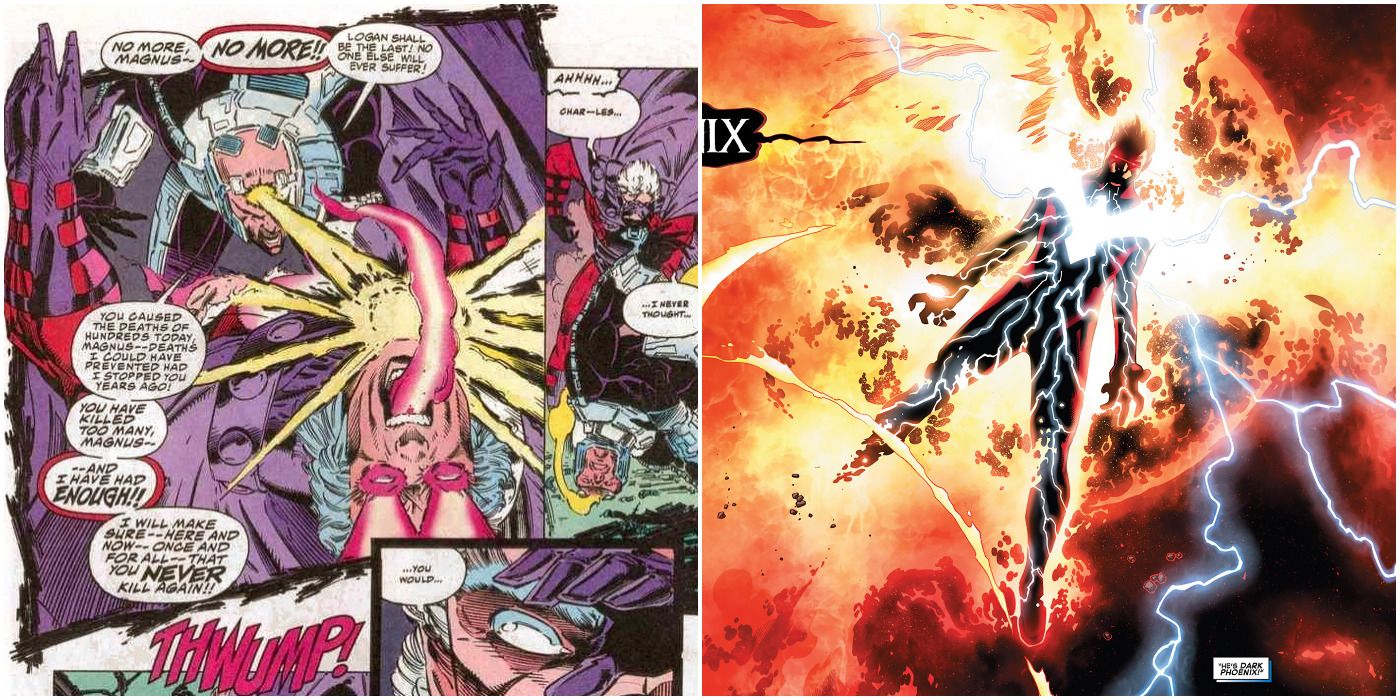 Professor X Mindwiping Magneto In X-Men #12 and Cyclops Becoming Dark Phoenix In Avengers Vs X-Men