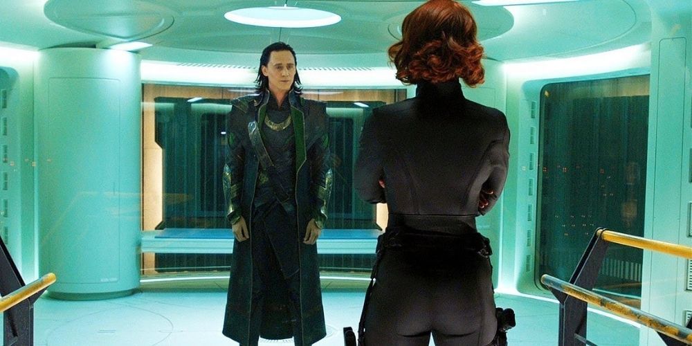 Black Widow Interrogating Loki Aboard Helicarrier